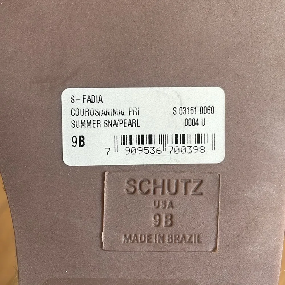 Schutz Fadia Snake Print Platform Espadrille Size 9